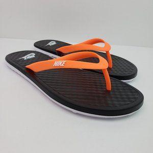 orange nike flip flops